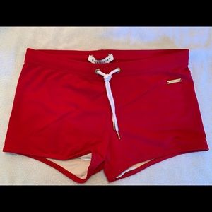 Parke & Ronen Ibiza Solid Squre Cut Chilli Pepper swimsuit  Made In The US NWT